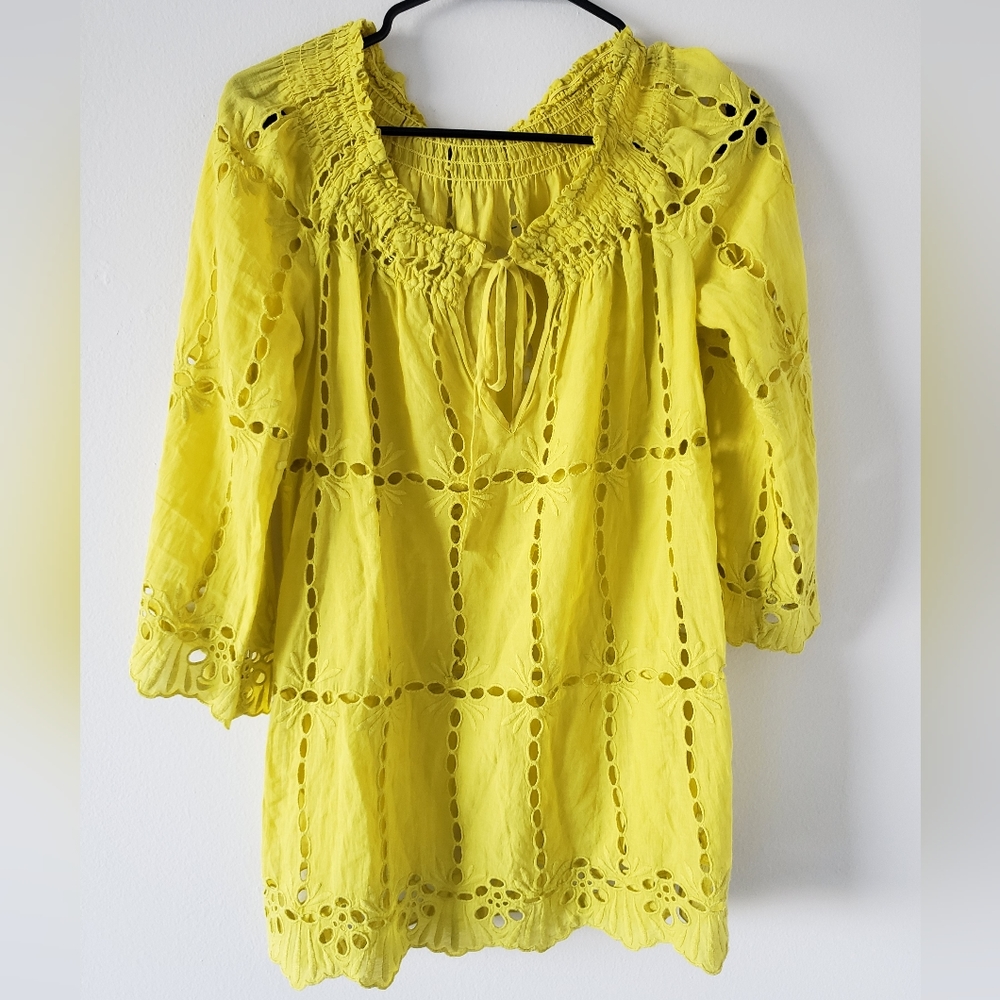 🍋 I.N.C blouse cover up beach/pool size 4 polyester/rayon